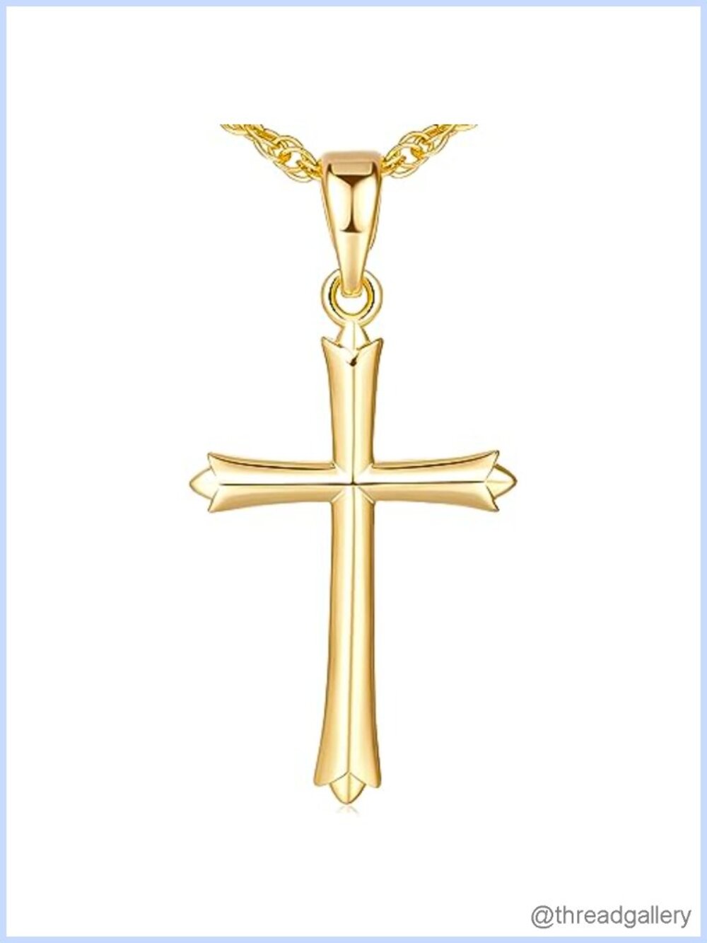 14k Gold Plated Cross Necklace Women Dainty 16"